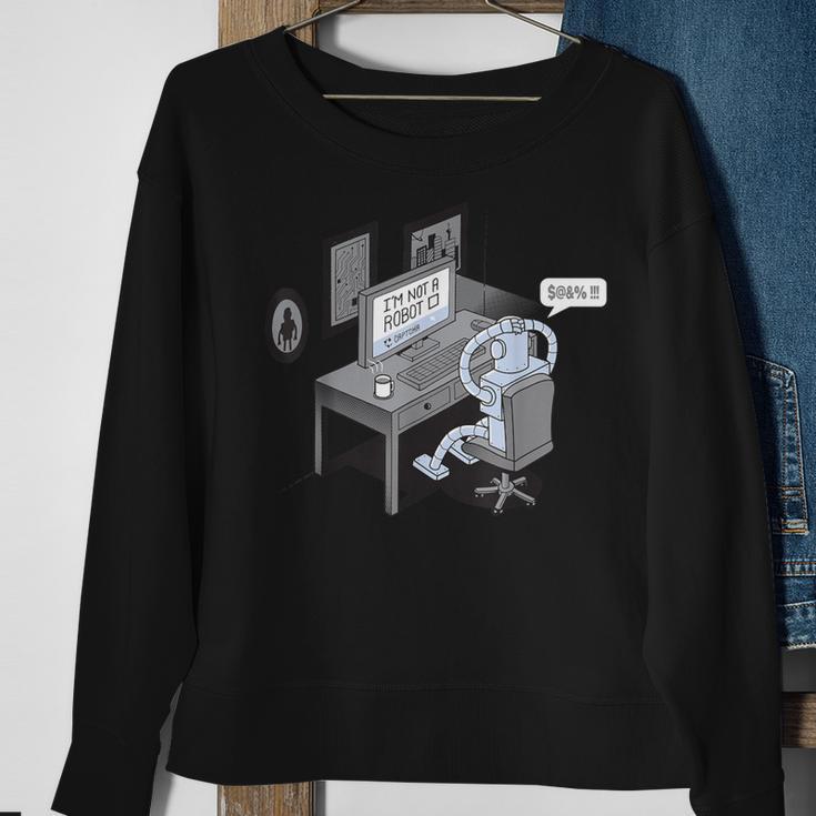 I'm Not A Robot Computer Pun Sweatshirt Gifts for Old Women