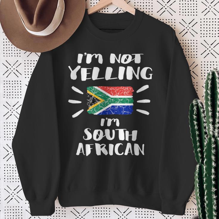 I'm Not Yelling I'm South African Flag Coworker Humor Sweatshirt Gifts for Old Women