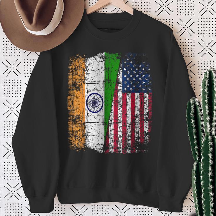 India Usa Flag Indian American Sweatshirt Gifts for Old Women