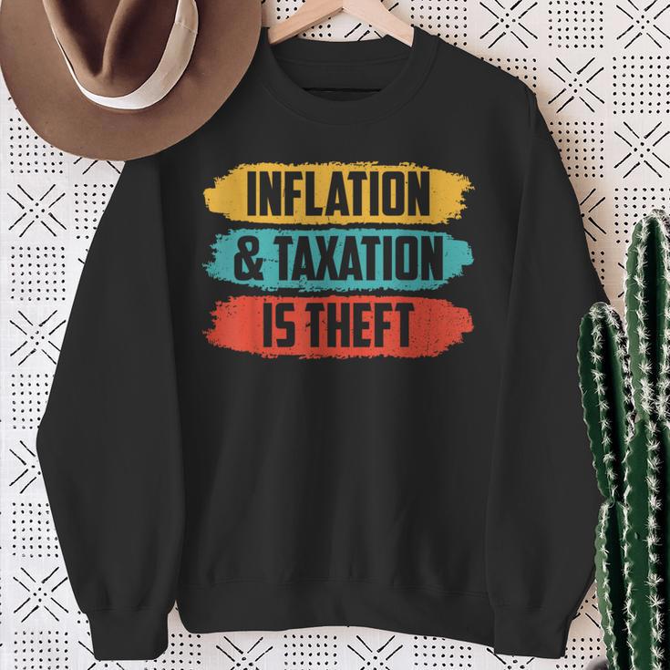 Inflation Und Steuere Sind Raub Stagflation Money Prints S Sweatshirt Geschenke für alte Frauen