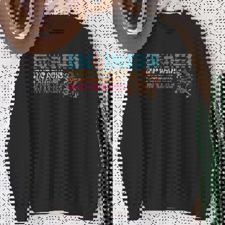 Ingeniero No Arguing Engineering Quote Engineers Camisa de entrenamiento Regalos para ancianas