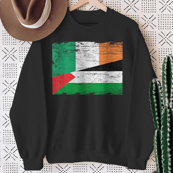 Ireland Palestine Flags Half Irish Half Palestinian Sweatshirt Gifts for Old Women
