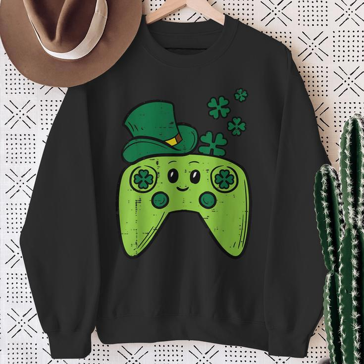 Irish Video Game Controller St Patrick Day Gamer Boys Girls Sweatshirt Gifts for Old Women