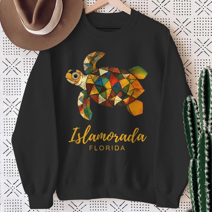 Islamorada Fl Florida Keys Vintage Tribal Sea Turtle Sweatshirt Gifts for Old Women