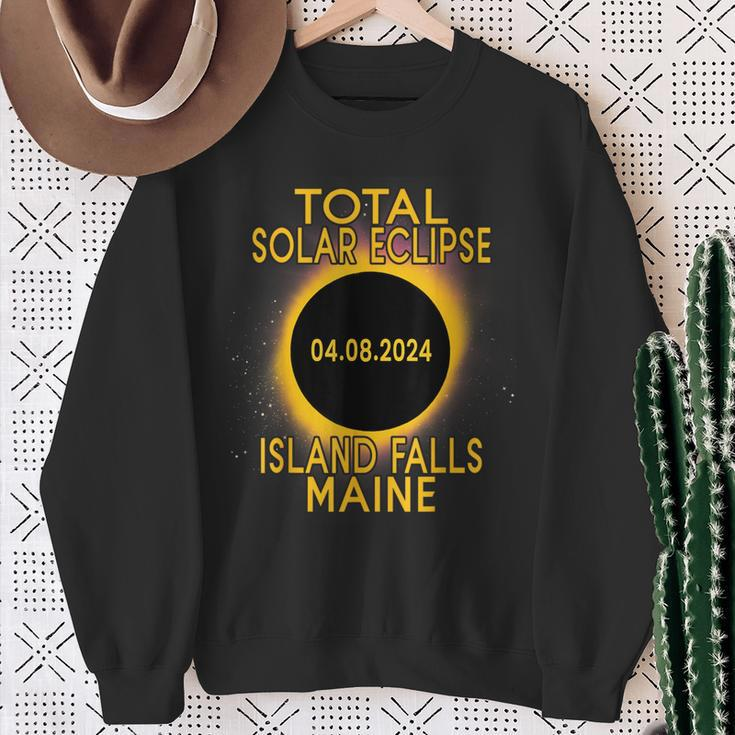 Island Falls Maine Total Solar Eclipse 2024 Sweatshirt Gifts for Old Women