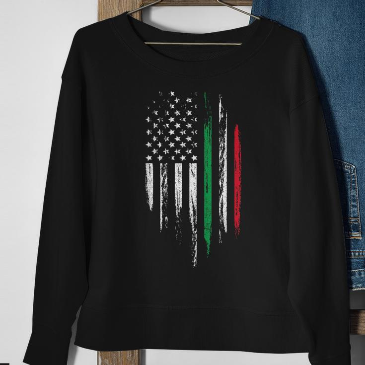 Italian American Flag Combo Italy Usa Italia Patriotic Sweatshirt Gifts for Old Women