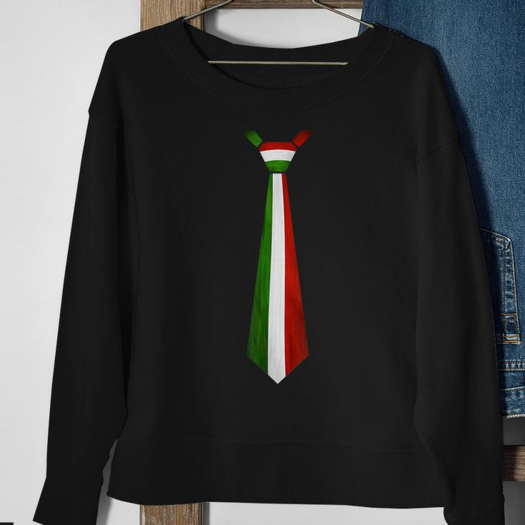 Italy Flag Fake Tie For Italian Fans Sweatshirt Geschenke für alte Frauen