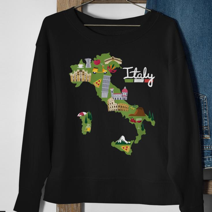 Italy Travel Map Flag Italia Pride Souvenir Vacation Sweatshirt Gifts for Old Women