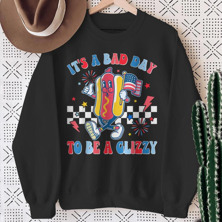 It’S A Bad Day To Be A Glizzy 4Th Of July Hotdog 4Th Sweatshirt Gifts for Old Women