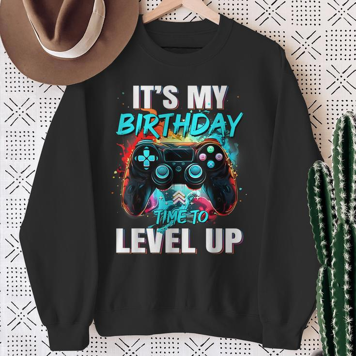 It's My Birthday Boy Time To Level Up Video Game Birthday Sweatshirt Gifts for Old Women