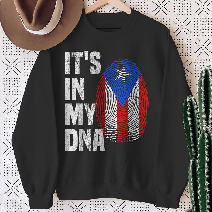 It's In My Dna Puerto Rico Flag Puerto Rican Fingerprint Sweatshirt Gifts for Old Women