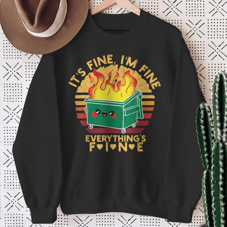 It's Fine I'm FineEverything's Fine Cute Lil Dumpster Fire Sweatshirt Gifts for Old Women
