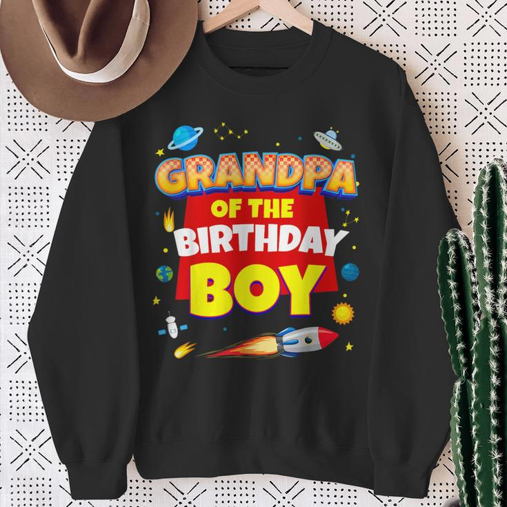 Its My Grandpa Birthday Boy Space Astronaut Family Matching Sweatshirt Gifts for Old Women