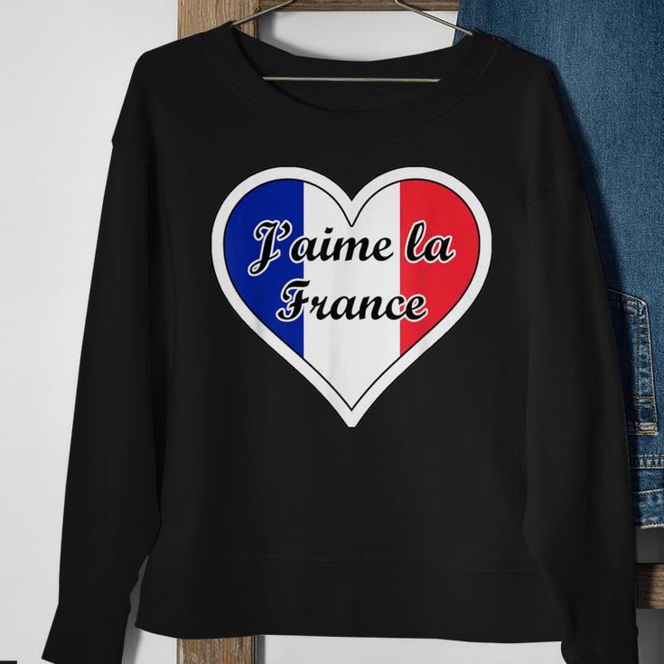 J'aime La France Flag I Love French Culture Paris Francaise Sweatshirt Gifts for Old Women