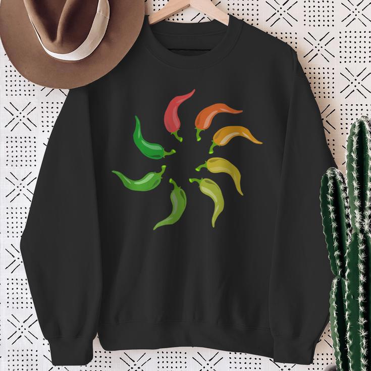 Jalapeno Pepper Wheel Cinco De Mayo Jalapeno Peppers Sweatshirt Gifts for Old Women