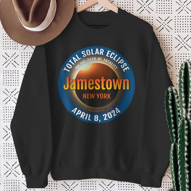 Jamestown New York Ny Total Solar Eclipse 2024 3 Sweatshirt Gifts for Old Women