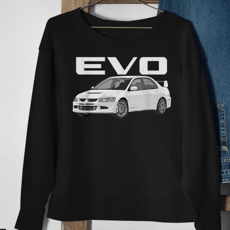 Jdm Car Evo 8 Wicked White Rs Turbo 4G63 Sweatshirt Gifts for Old Women