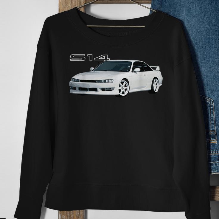 Jdm Car S14 240 Super White Drift Machine Sweatshirt Gifts for Old Women