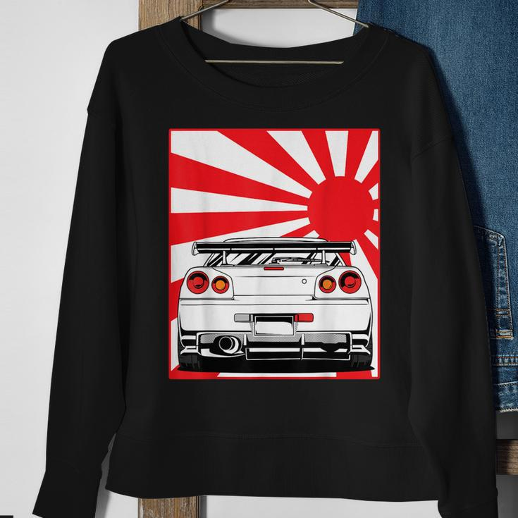 Jdm Drifting Car Race Japanese Sun Street Racing Automotive Sweatshirt Gifts for Old Women