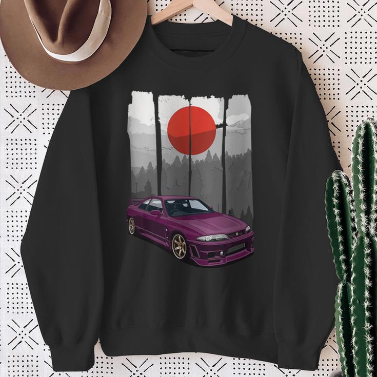 Jdm Skyline R33 Car Tuning Japan Rising Sun Drift Sweatshirt Gifts for Old Women