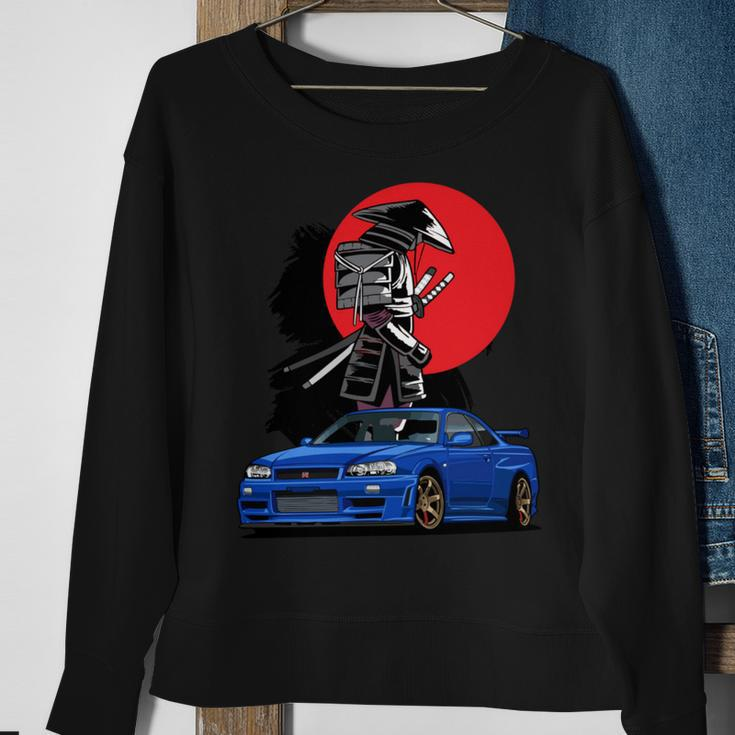 Jdm Skyline R34 Car Tuning Japan Samurai Drift Sweatshirt Gifts for Old Women