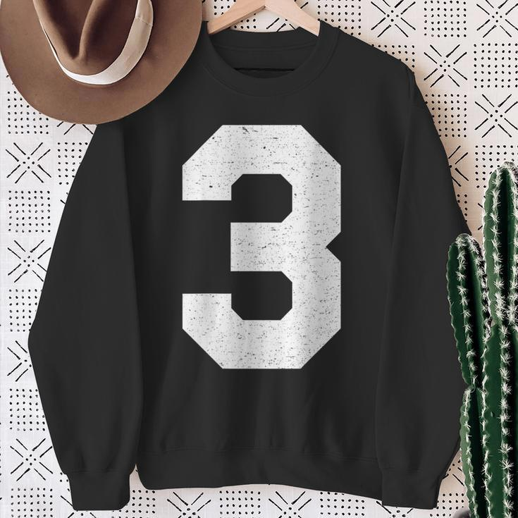 Jersey Number 3 Athletic Style Sweatshirt Gifts for Old Women