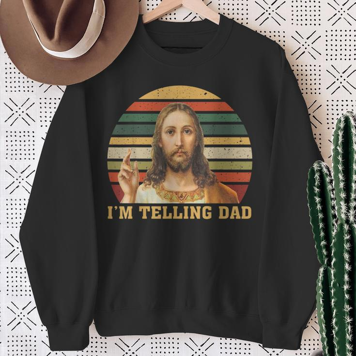 Jesus I'm Telling Dad Sweatshirt Gifts for Old Women