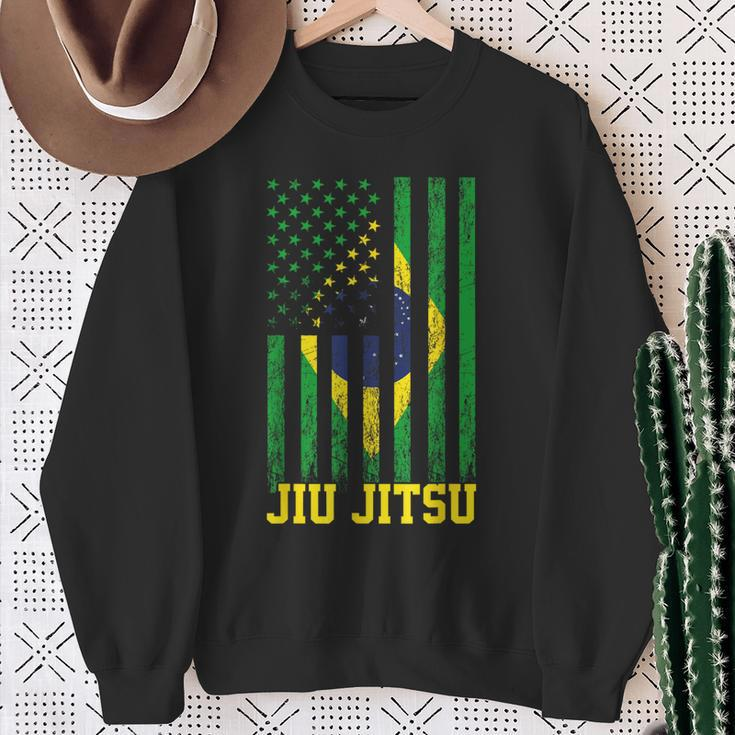 Jiu Jitsu Brazilian Bjj Brazil United States Flag Brazilian Sweatshirt Gifts for Old Women