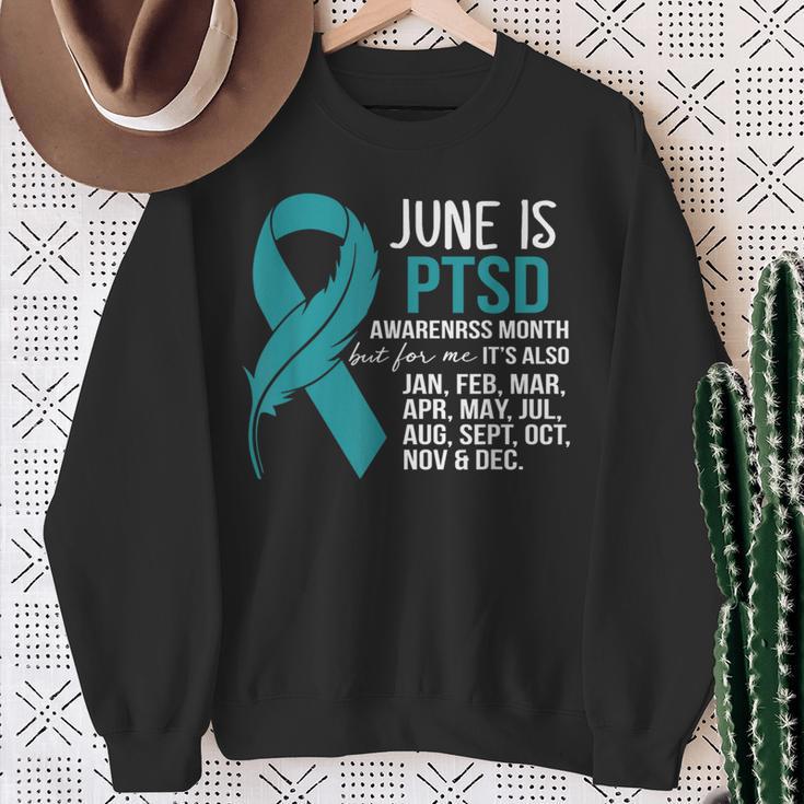 June Is Post-Traumatic Stress Disorder Ptsd Awareness Month Sweatshirt Gifts for Old Women