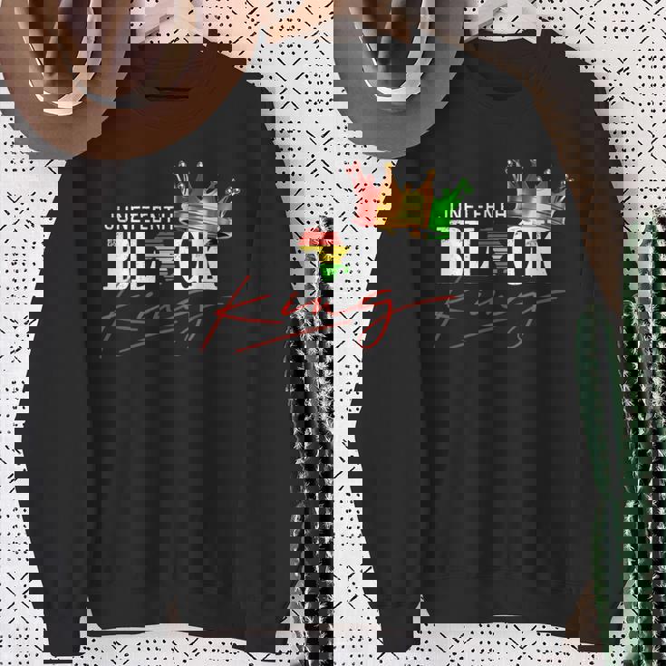 Junenth Black King African American Boys Black Pride Sweatshirt Gifts for Old Women