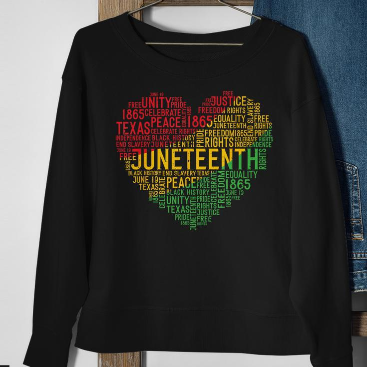 Junenth Heart Black History Afro American African Freedom Sweatshirt Gifts for Old Women