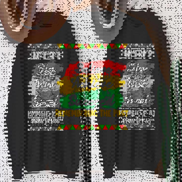 Junenth Is My Independence Day Black Pride Sweatshirt Gifts for Old Women