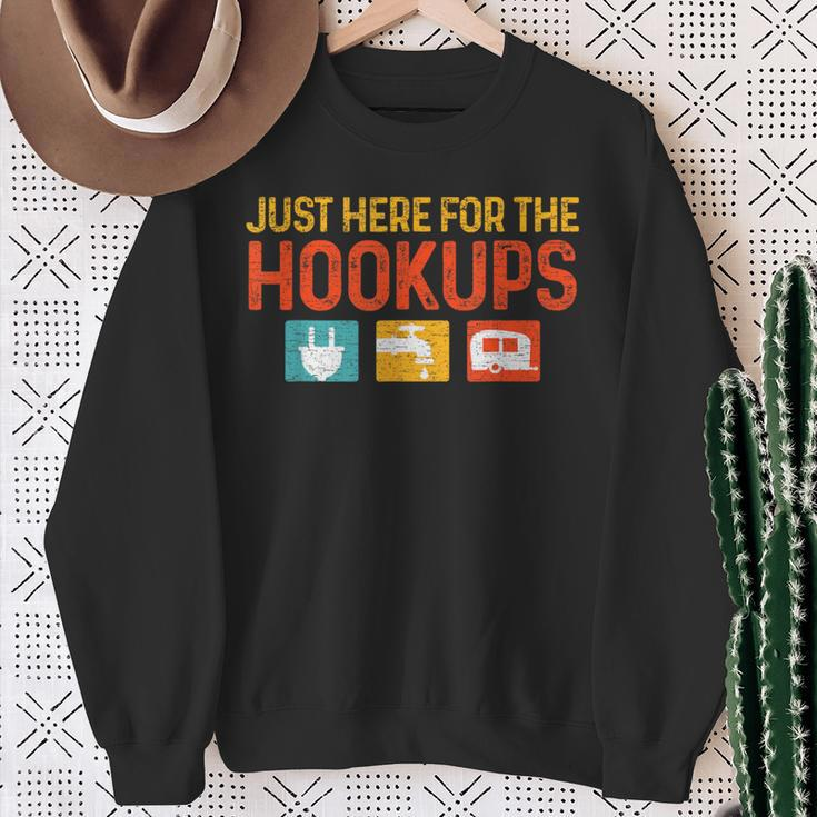 Just Here For The Hookups Motorhome Camping Rv Sweatshirt Gifts for Old Women