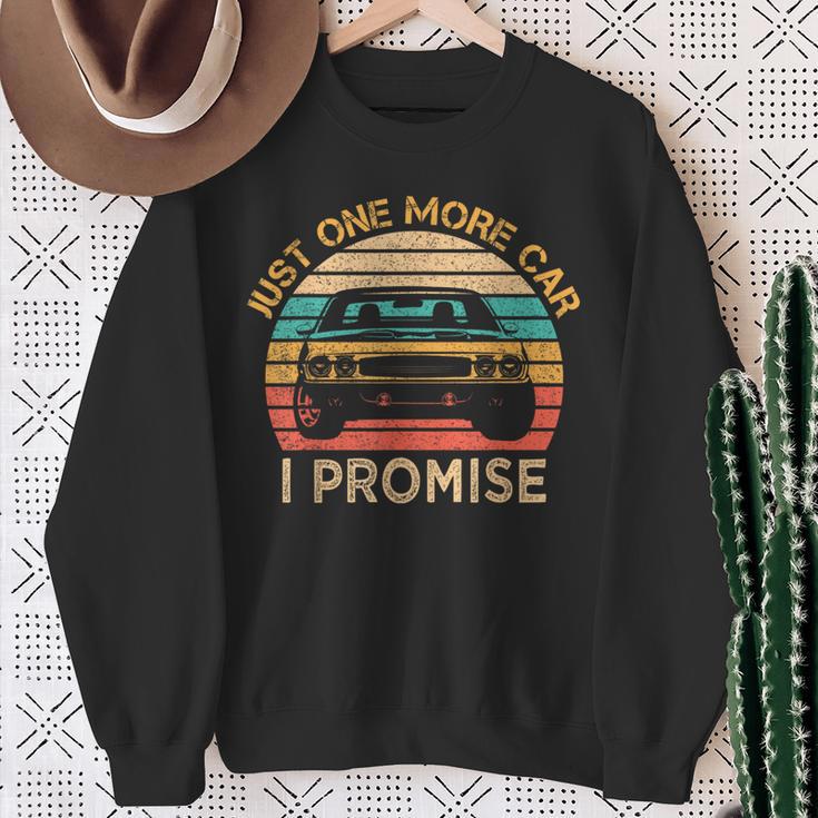 Just One More Car I Promise Vintage Mechanics Car Lover Sweatshirt Gifts for Old Women