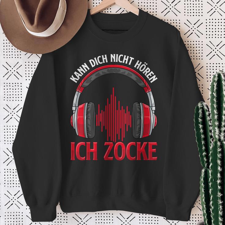 Kann Dich Nicht Hören Ich Zocke I Pc Gamer Headset Half Sleeve Sweatshirt Geschenke für alte Frauen