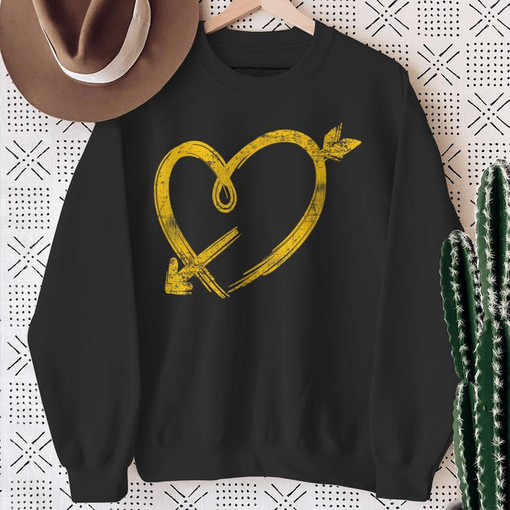 Kansas City Yellow Heart Arrow Red Kc Sweatshirt Gifts for Old Women