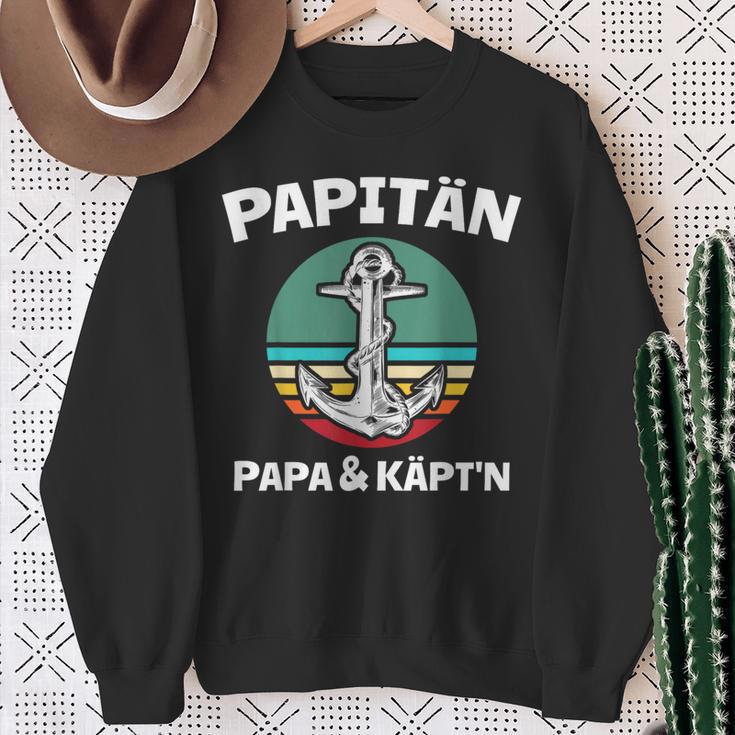 Kapitän Papa Segeln Boot Anker Papitän Sweatshirt Geschenke für alte Frauen