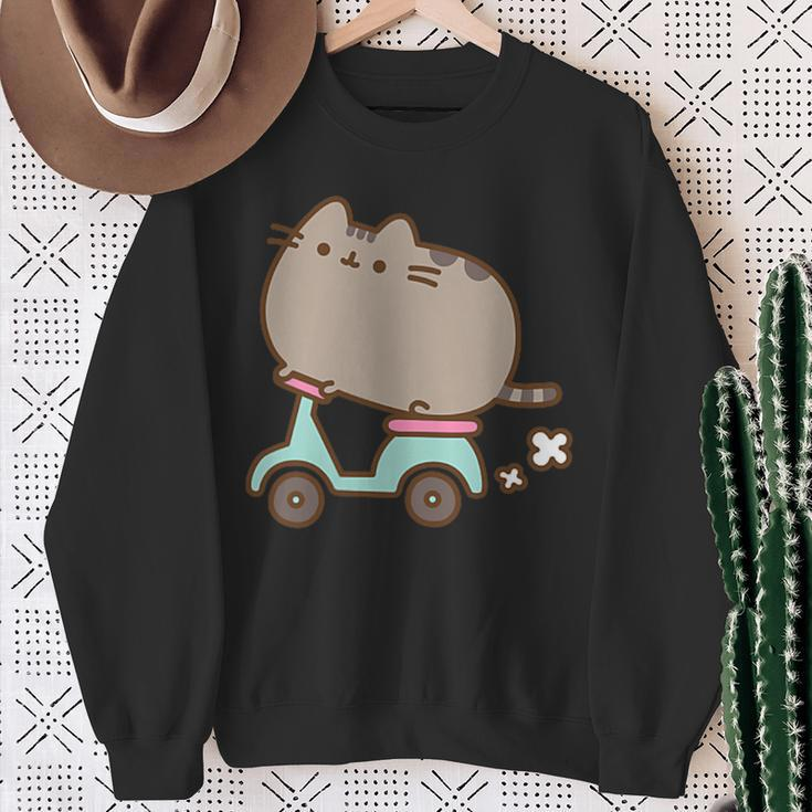 Katzen-Scooter Sweatshirt, Unisex Lustiges Motiv für Herren und Damen Geschenke für alte Frauen