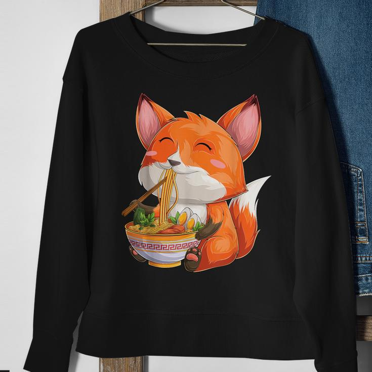 Kawaii Japanese Anime Fox Ramen Food Lovers Sweatshirt Gifts for Old Women