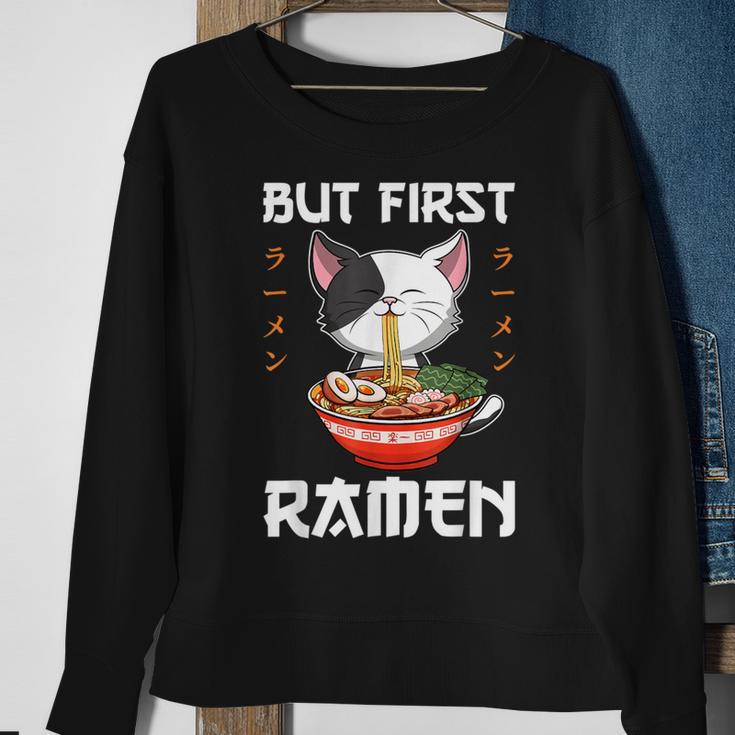 Kawaii Neko Ramen Lover Japanese Noodle Anime Sweatshirt Gifts for Old Women