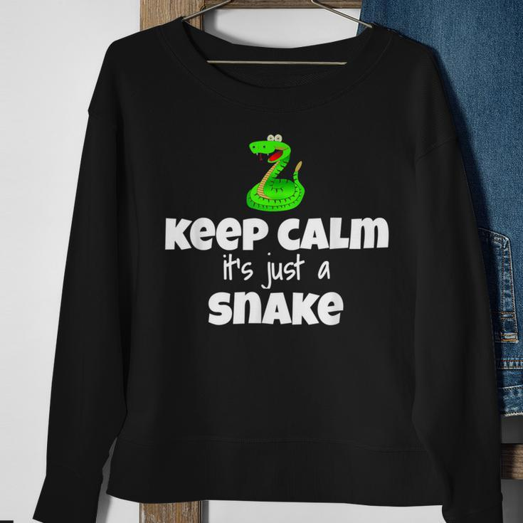Keep Calm It's Just A Snake Herpetologist Costume Sweatshirt Gifts for Old Women