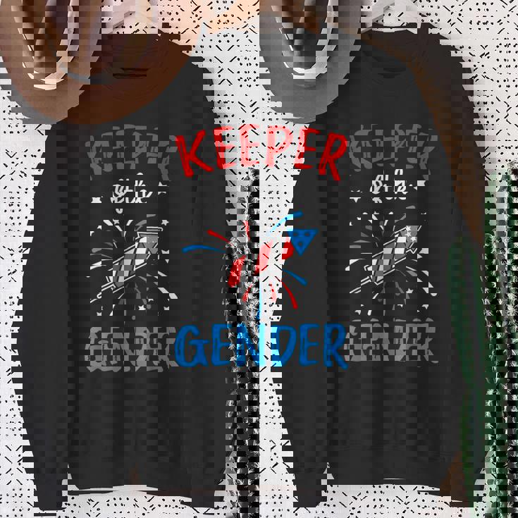 Keeper Of The Gender Reveal 4Th Of July Baby Shower Sweatshirt Gifts for Old Women