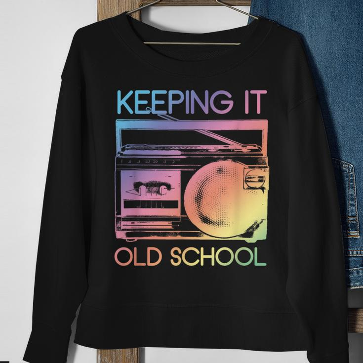 Keeping It Old School Retro 80S 90S Boombox Music Sweatshirt Gifts for Old Women