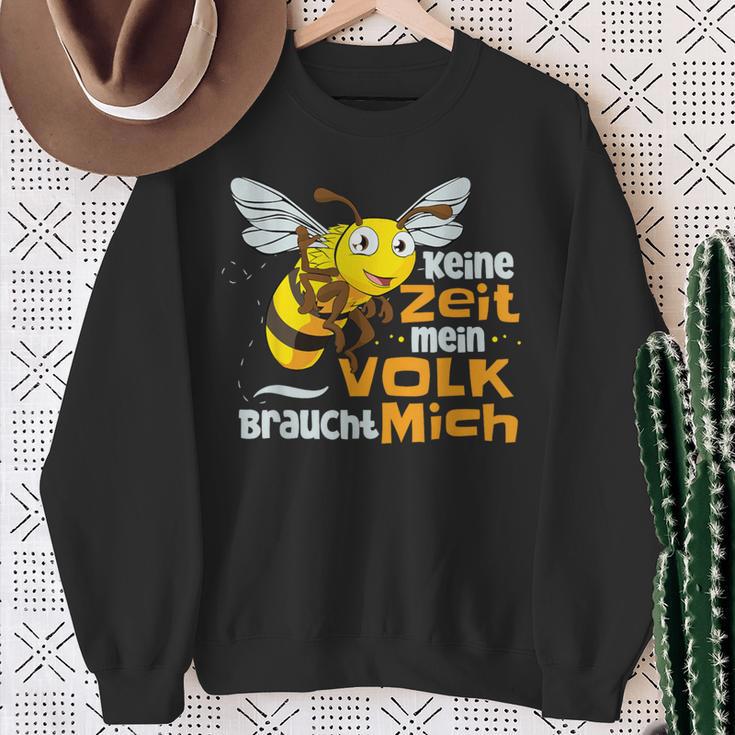 Keine Zeit Mein Volk Braucht Mich Biene Breekeder German Sweatshirt Geschenke für alte Frauen