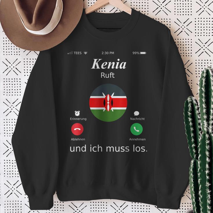 Kenya Ruft Und Ich Muss Los Kenya Flag Sweatshirt Geschenke für alte Frauen