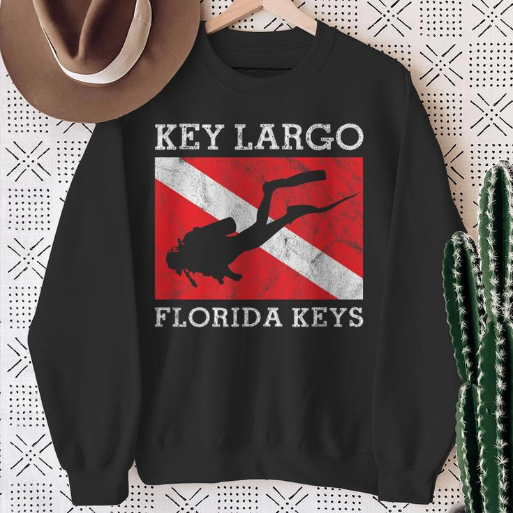 Key Largo Florida Scuba Dive Flag Souvenir Sweatshirt Gifts for Old Women