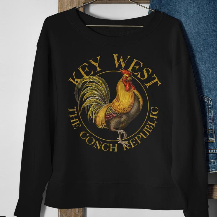 Key West Florida Vintage Rooster Souvenir Sweatshirt Gifts for Old Women