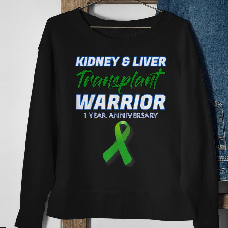 Kidney Liver Transplant 1 Year Anniversary Warrior Survivor Sweatshirt Gifts for Old Women