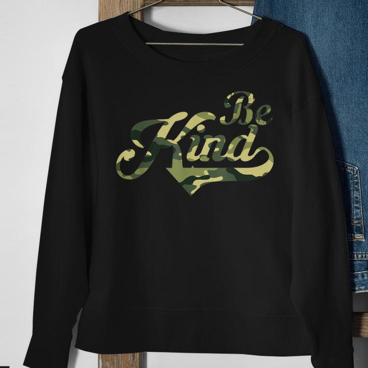 Be Kind Camouflage Anti-Bullying Awareness Kindness Sweatshirt Gifts for Old Women