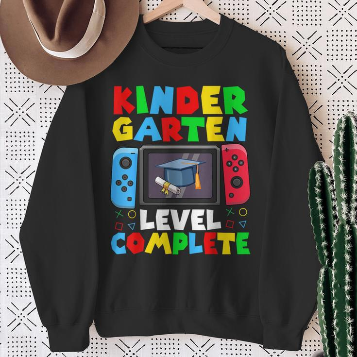 Kindergarten Level Complete Last Day Of School Graduate Boys Sweatshirt Gifts for Old Women